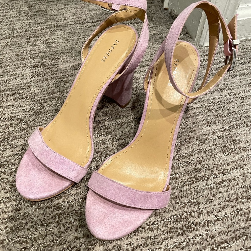 Express Purple block heel sandals size 10